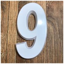 Número Residencial 9 Branco 3d 14cm De Altura