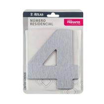 Número Residencial Adesivo Cromado 4 - Alumínio Composto ACM - Fita 3M VHB - Interno/Externo Número Residencial Adesivo Cromado 4 - Alumínio Composto ACM - Fita 3M VHB - Interno/Externo