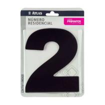 Número Residencial Adesivo Preto 2 - Alumínio Composto ACM - Fita 3M VHB - Interno/Externo