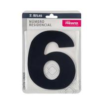 Número Residencial Adesivo Preto 6 - Alumínio Composto 12x10cm - Fita 3M VHB - Interno/Externo Número Residencial Adesivo Preto 6 - Alumínio Composto 12x10cm - Fita 3M VHB - Interno/Externo