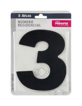 Numero residencial adesivo preto atlas