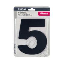 Número Residencial Alumínio ACM 5 Preto com Fita 3M VHB - Uso Interno/Externo