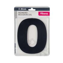 Número Residencial Alumínio ACM Adesivo Preto 0 - Fixação Fácil - Interno/Externo