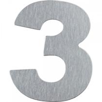 Numero Residencial Atlas Escovado 12,5Cm No.3 Numero Residencial Atlas Escovado 12,5Cm No.3