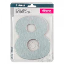 Numero Residencial Atlas Escovado 6Cm Nº 8
