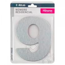 Numero Residencial Atlas Escovado 6Cm Nº 9