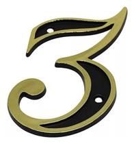 Número Residencial Colonial 3 Em latão - Jp Ferragens Número Residencial Colonial 3 Em latão - Jp Ferragens