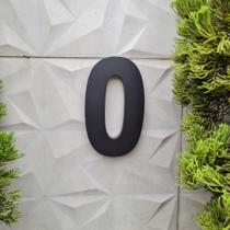 Número Residencial De Aço Inox 20cm Com Efeito 3D Preto Fosco