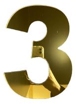 Número Residencial De Acrílico Espelhado 15cm Corte A Laser