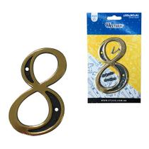 Número Residencial Dourado Para Casa Números e Letras 11cm Número Residencial Dourado Para Casa Números e Letras 11cm