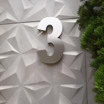 Número residencial em aço inox 30cm Casa Portão 3d- Estoque disponível