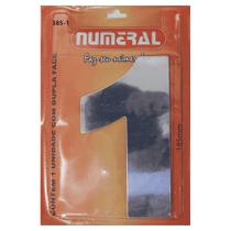 Número Residencial em Alumínio Espelhado N. 1 - 125mm Numeral