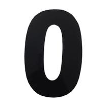 Número Residencial em Alumínio Preto N. 0 - 125mm Numeral