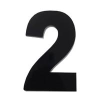 Número Residencial em Alumínio Preto N. 2 - 125mm Numeral Número Residencial em Alumínio Preto N. 2 - 125mm Numeral