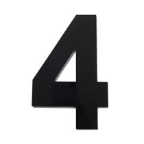 Número Residencial em Alumínio Preto N. 4 - 185mm Numeral