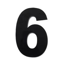 Número Residencial em Alumínio Preto N. 6 - 185mm Numeral Número Residencial em Alumínio Preto N. 6 - 185mm Numeral