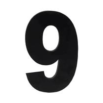 Número Residencial em Alumínio Preto N. 9 - 185mm Numeral Número Residencial em Alumínio Preto N. 9 - 185mm Numeral
