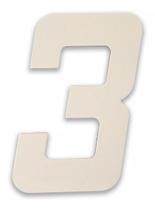 Número Residencial Em Metal Branco Dupla Face - 3 Número Residencial Em Metal Branco Dupla Face - 3