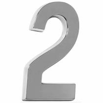 Número Residencial Grande Alumínio Cromado 3D 2 MetalCromo Número Residencial Grande Alumínio Cromado 3D 2 MetalCromo