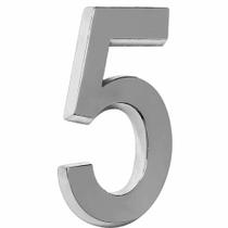 Número Residencial Grande Alumínio Cromado 3D 5 Metalcromo Número Residencial Grande Alumínio Cromado 3D 5 Metalcromo