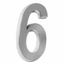 Número Residencial Grande Alumínio Cromado 3D 6 Metalcromo Número Residencial Grande Alumínio Cromado 3D 6 Metalcromo