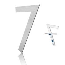 Número residencial Luiety 7 7,5 cm em aço inoxidável autoadesivo