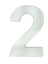 Número Residencial Metal Escovado Grande 20Cm - 2 Número Residencial Metal Escovado Grande 20Cm - 2