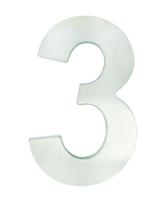 Número Residencial Metal Escovado Grande 20Cm - 3 Número Residencial Metal Escovado Grande 20Cm - 3