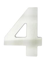 Número Residencial Metal Escovado Grande 20Cm - 4 Número Residencial Metal Escovado Grande 20Cm - 4