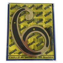 Número Residencial Nº 6 Colonial Preto e Dourado Emave Número Residencial Nº 6 Colonial Preto e Dourado Emave