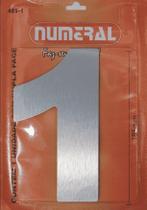 Número Residencial Numeral N.1 12,5Cm Aço Escovado Número Residencial Numeral N.1 12,5Cm Aço Escovado