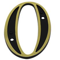 Numero residencial para casa 0 tipo colonial preto e dourado