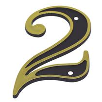 Numero residencial para casa 2 tipo colonial preto e dourado