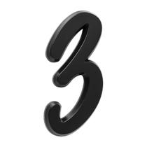 Número Residencial Para Casa 3 Preto 3D 22cm Número Residencial Para Casa 3 Preto 3D 22cm