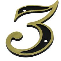Numero residencial para casa 3 tipo colonial preto e dourado Numero residencial para casa 3 tipo colonial preto e dourado