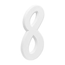Número Residencial Para Casa 8 Branco 3D 22cm