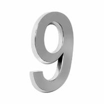 Número Residencial Pequeno ABS Cromado 9 Metalcromo Número Residencial Pequeno ABS Cromado 9 Metalcromo