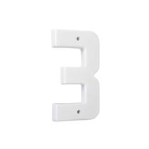 Número Residencial Plástico 27cm Branco Nº3 - Mac Loren Número Residencial Plástico 27cm Branco Nº3 - Mac Loren