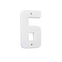 Número Residencial Plástico 27cm Branco Nº6 - Mac Loren Número Residencial Plástico 27cm Branco Nº6 - Mac Loren