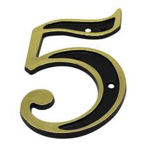 Número Residencial PVC Preto / Dourado N5