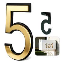Número Residencial VONDERSO 4" Dourado Autoadesivo em ABS Número Residencial VONDERSO 4" Dourado Autoadesivo em ABS