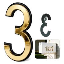Número residencial VONDERSO 4" dourado com acabamento eletroplatinado em ABS Número residencial VONDERSO 4" dourado com acabamento eletroplatinado em ABS