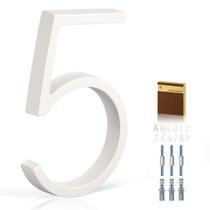 Número Residencial YIPLED 5 Polegadas Branco em Metal Resistente às Intempéries