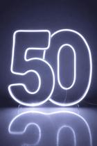 Números 50 Led Neon Branco Quente ou Frio Festa 50x25cm - Números 50 Led Neon Branco Quente ou Frio Festa 50x25cm -
