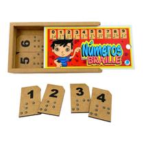 Números Braille Brinquedo Educativo Inclusivo Madeira Simque 4 anos