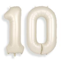Números de balão SUWEN, 40 cm, branco creme, festa de 10 anos Números de balão SUWEN, 40 cm, branco creme, festa de 10 anos