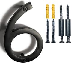 Números de casa NACH Floating 20cm Alumínio Preto Número 6 Números de casa NACH Floating 20cm Alumínio Preto Número 6
