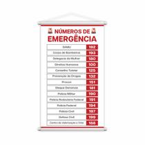 Números de Emergência Banner Escolar Pedagógico 80x50cm