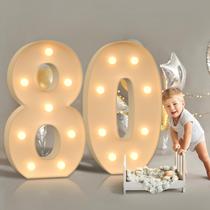 Números de Marquee Impressos 80 - Decoração para Festa de 80 Anos