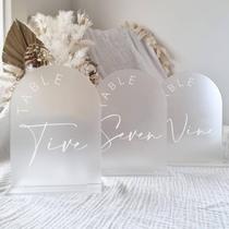 Números de mesa de casamento JINMURY Frosted Arch 1-15 com suportes